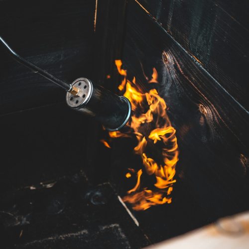 Electric plug on fire